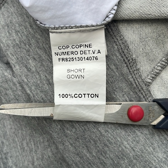 cop.copine SZ 42 (US 10/12) Grey 3/4 sleeve Layerl Top White Contrast Hem/Collar - Picture 6 of 8